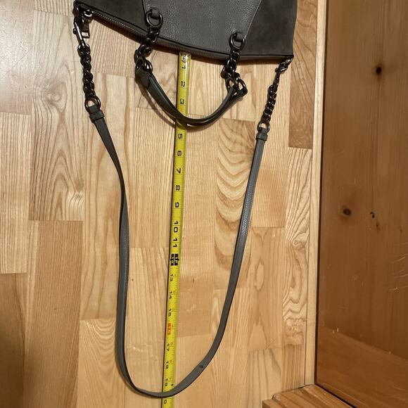 Coach 20166 Chain Prairie Satchel Leather Suede HEATHER GREY $325 Purse Hand Bag - Picture 13 of 16